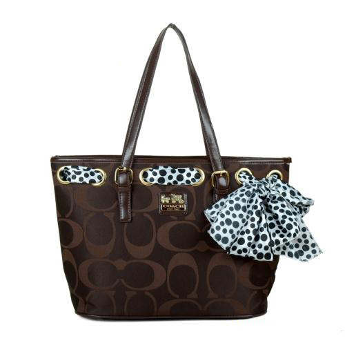 Coach Legacy Scarf Medium Coffee Totes EAM | Women - Click Image to Close